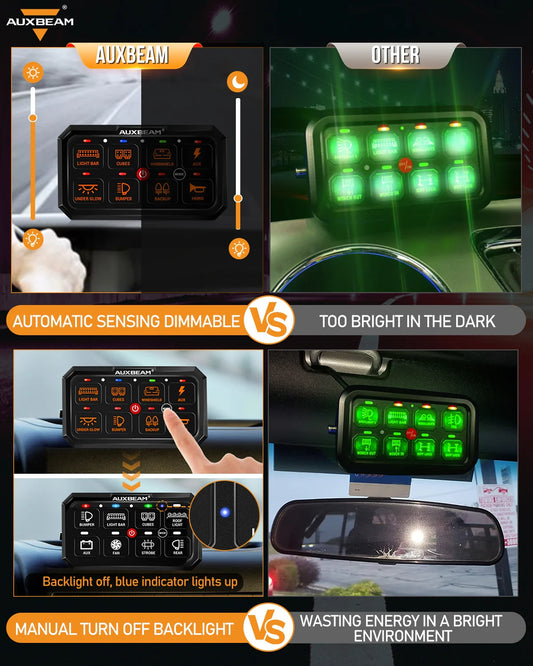 Panel de interruptores RGB RA80 XL, tamaño grande, compatible con modo de conmutación, momentáneo y pulsado