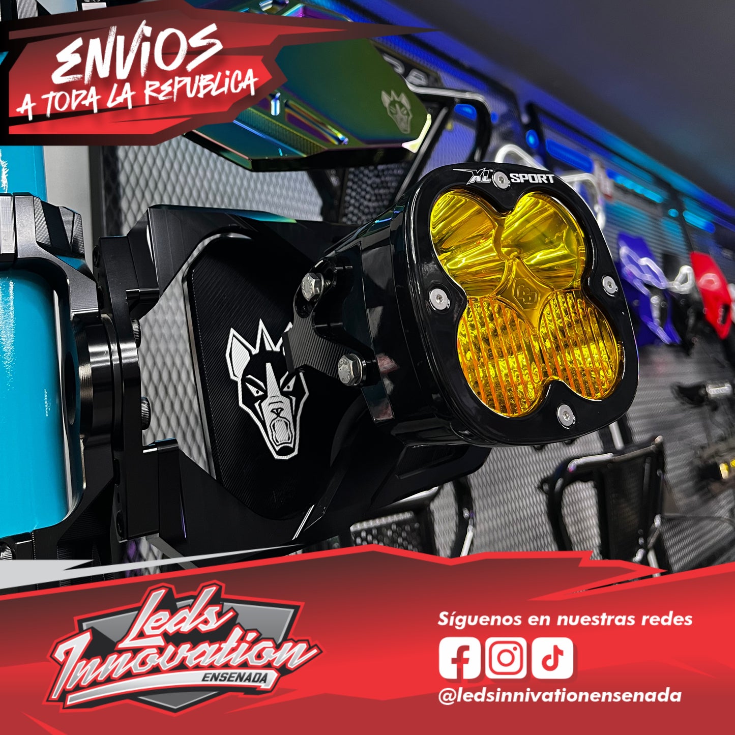 🌵Kit XL sport Baja Designs/Espejos Cuero Race Chupacabra Off Road🌵