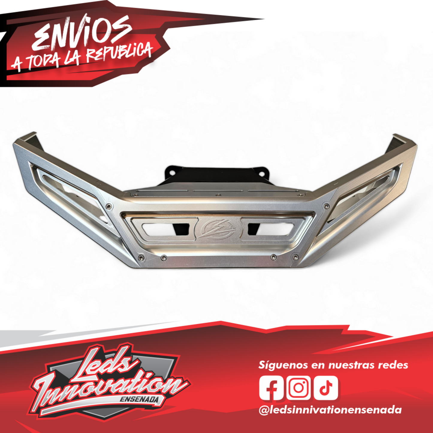 Parachoques delantero mecanizado con cabrestante para Polaris RZR Pro R/Turbo R (anodizado transparente) 2022-2025