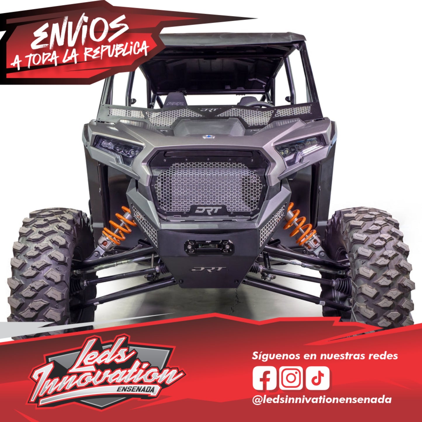 Parrilla delantera de aluminio DRT Motorsports Polaris 2024+ RZR XP 1000/4
