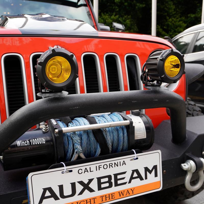 Luces LED de conducción redondas/cuadradas de 3,5" y 50 W, combinadas en blanco y amarillo con arnés de cableado para SUV, ATV, UTV, camiones, camionetas y embarcaciones.