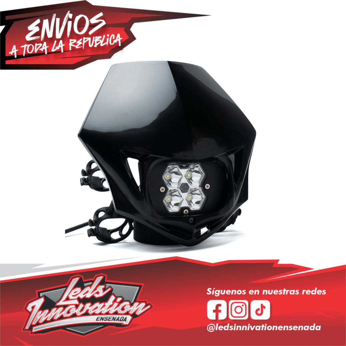 Kit de faros LED Squadron 2.0 Sport para motocicleta (D/C) con carcasa - Universal
