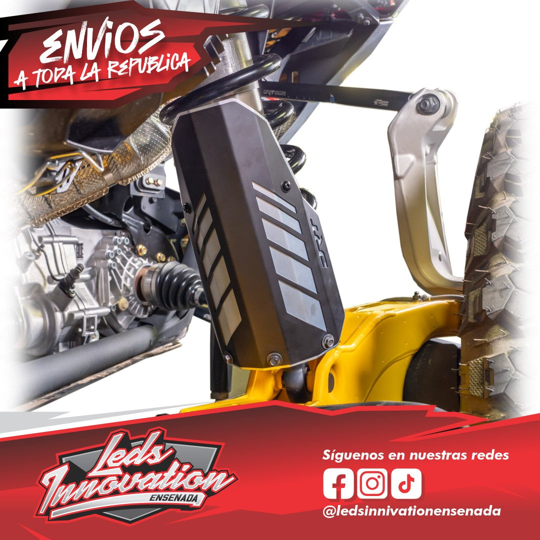 Protectores de amortiguadores traseros de aluminio DRT Can-Am Maverick X3/R 2017+