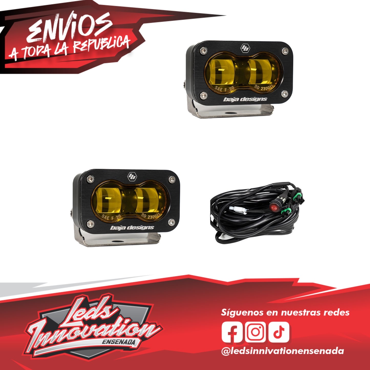 PAR DE LUCES AUXILIARES LED S2 SAE - UNIVERSAL