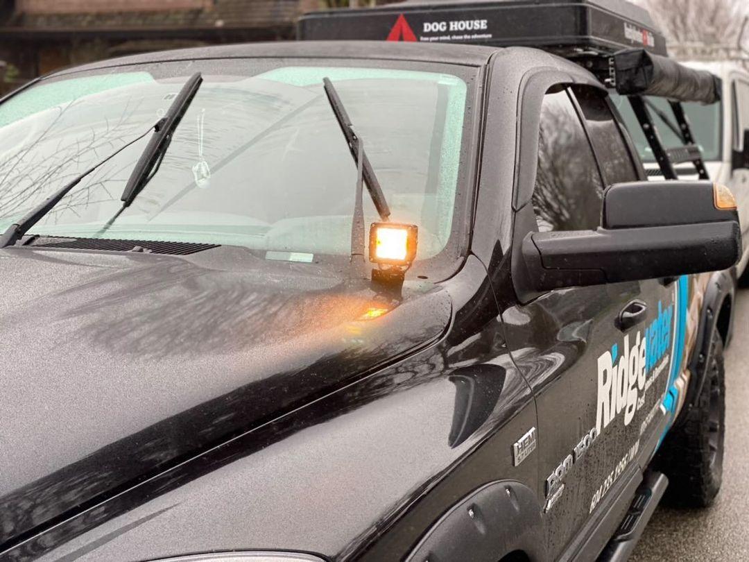 (2 piezas/juego) Luces LED cuadradas de 3 pulgadas, 6 modos, blancas y ámbar, con arnés de cableado para SUV, ATV, UTV, camiones, camionetas y barcos