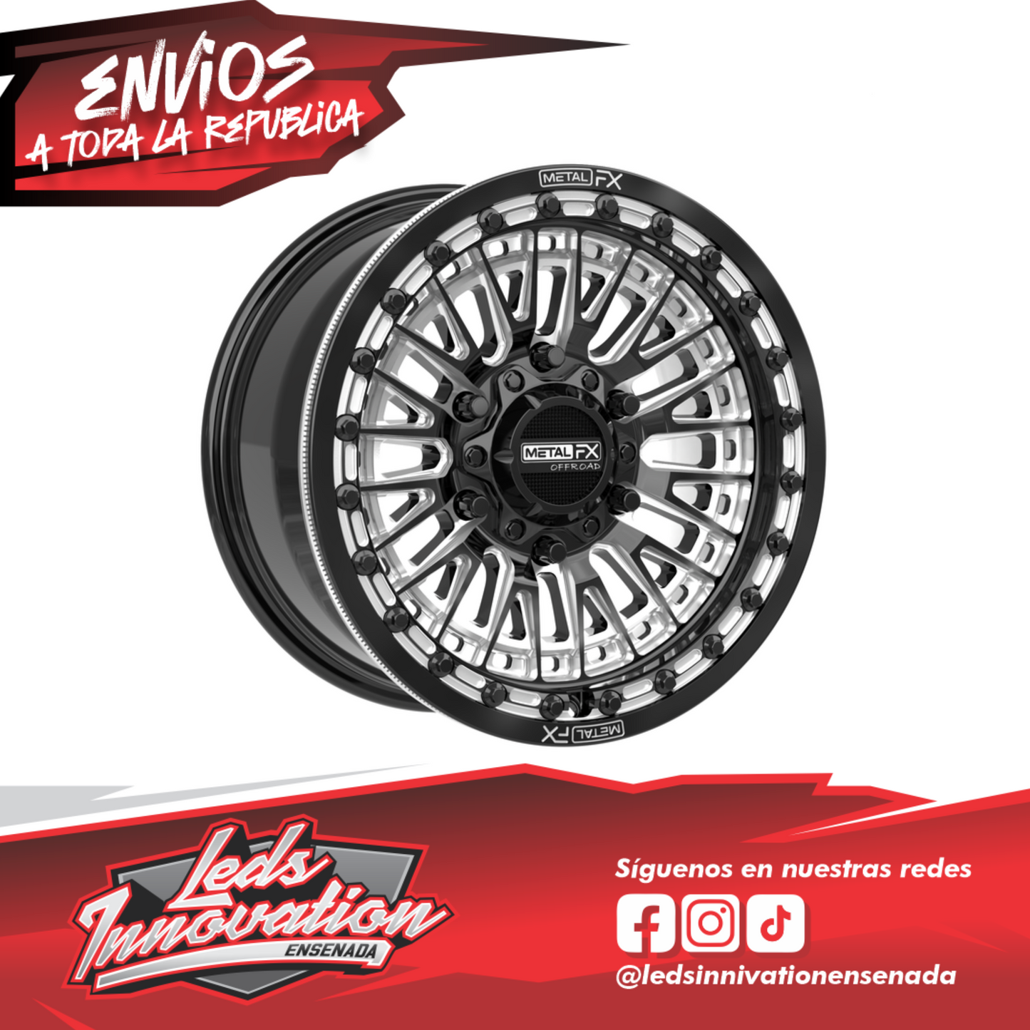 Rines SLAYER 6R BEADLOCK | ACABADO DE CONTRASTE NEGRO BRILLANTE Can Am Maverick R