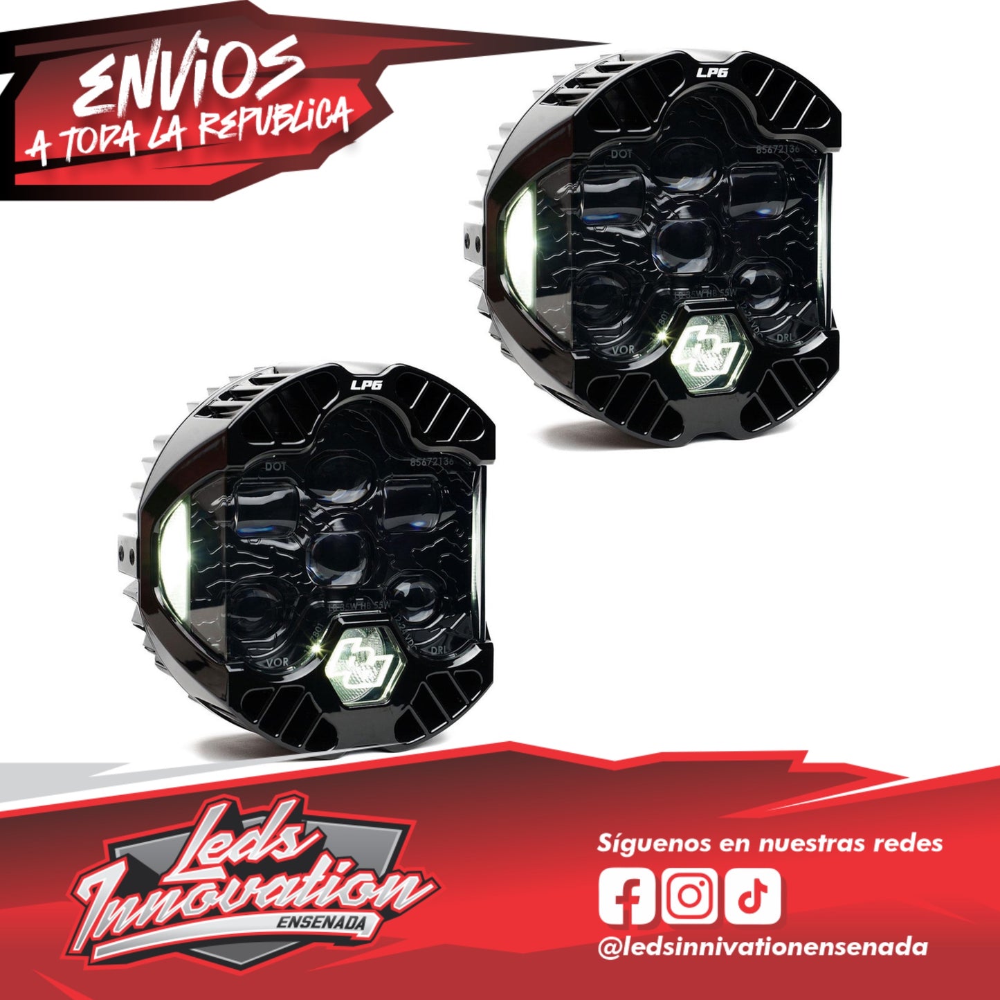 PAR DE FAROS DELANTEROS LED DOT LP6 DE REPUESTO - UNIVERSAL
