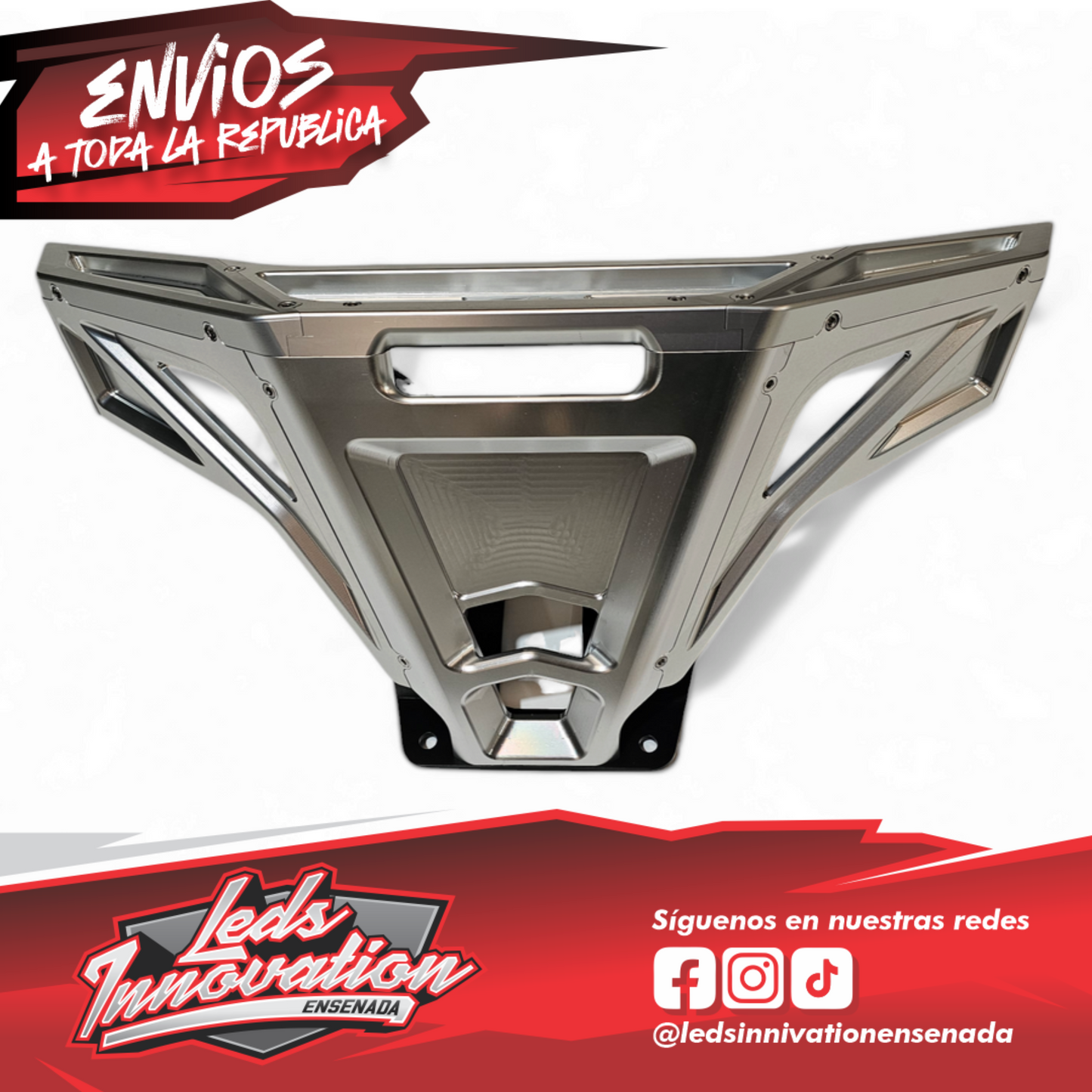 Parachoques delantero mecanizado con cabrestante para Polaris RZR Pro R/Turbo R (anodizado transparente) 2022-2025