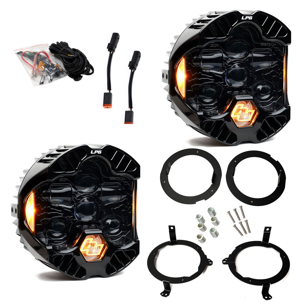 Kit de faros LED DOT LP6 - Jeep Wrangler JL 2018-2026; Gladiator JT 2020-2026; NOTA: con faros halógenos