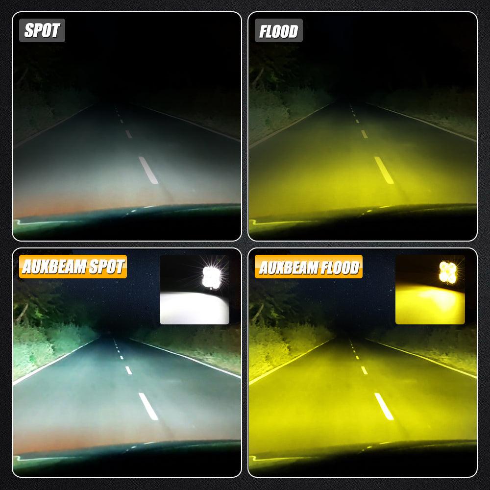 Kit de luces antiniebla LED de 3 pulgadas, 80 W, 9600 lm, luz blanca/amarilla para Toyota Tacoma (2012-2022), Toyota 4Runner (2010-2022) y Toyota Tundra (2014-2022)