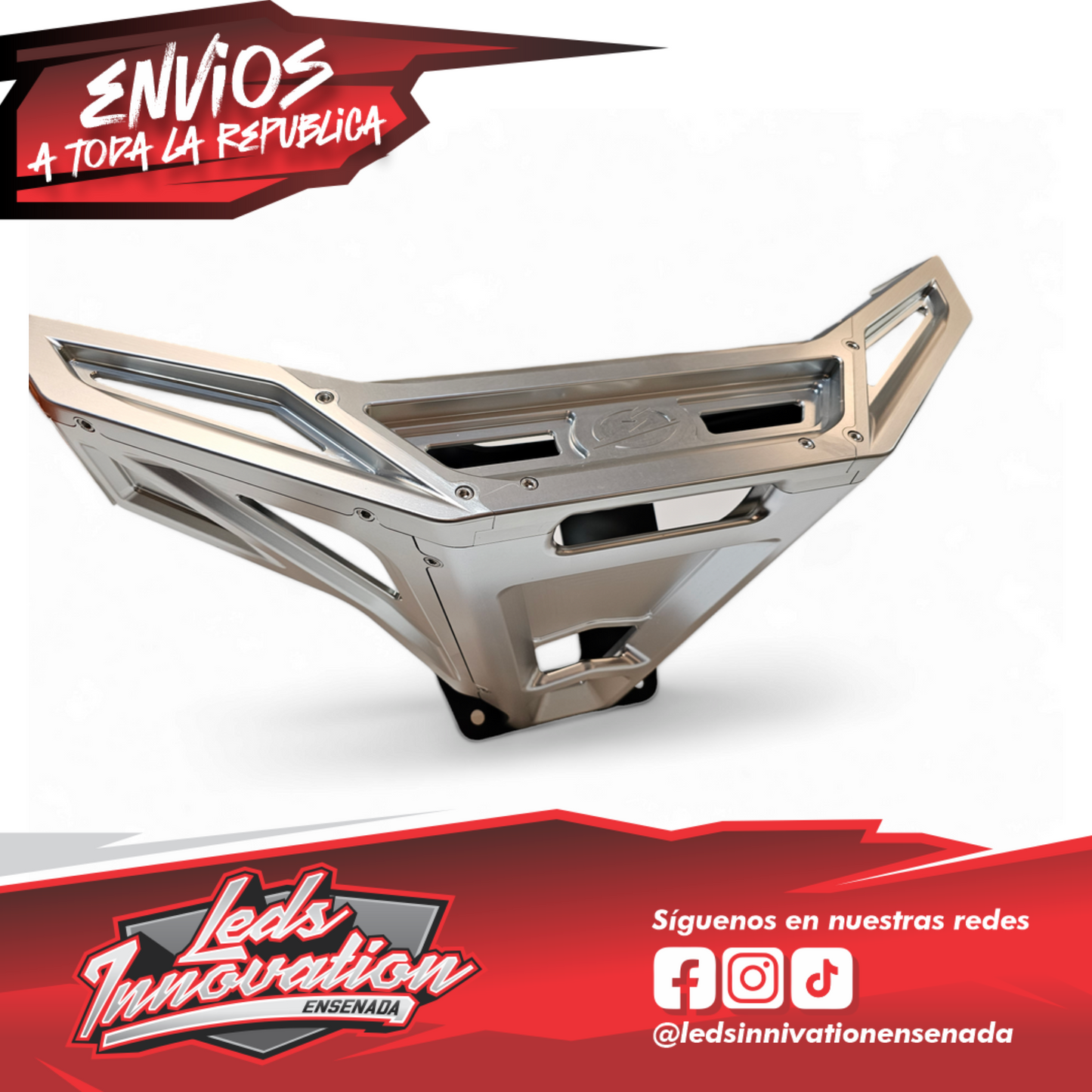 Parachoques delantero mecanizado con cabrestante para Polaris RZR Pro R/Turbo R (anodizado transparente) 2022-2025