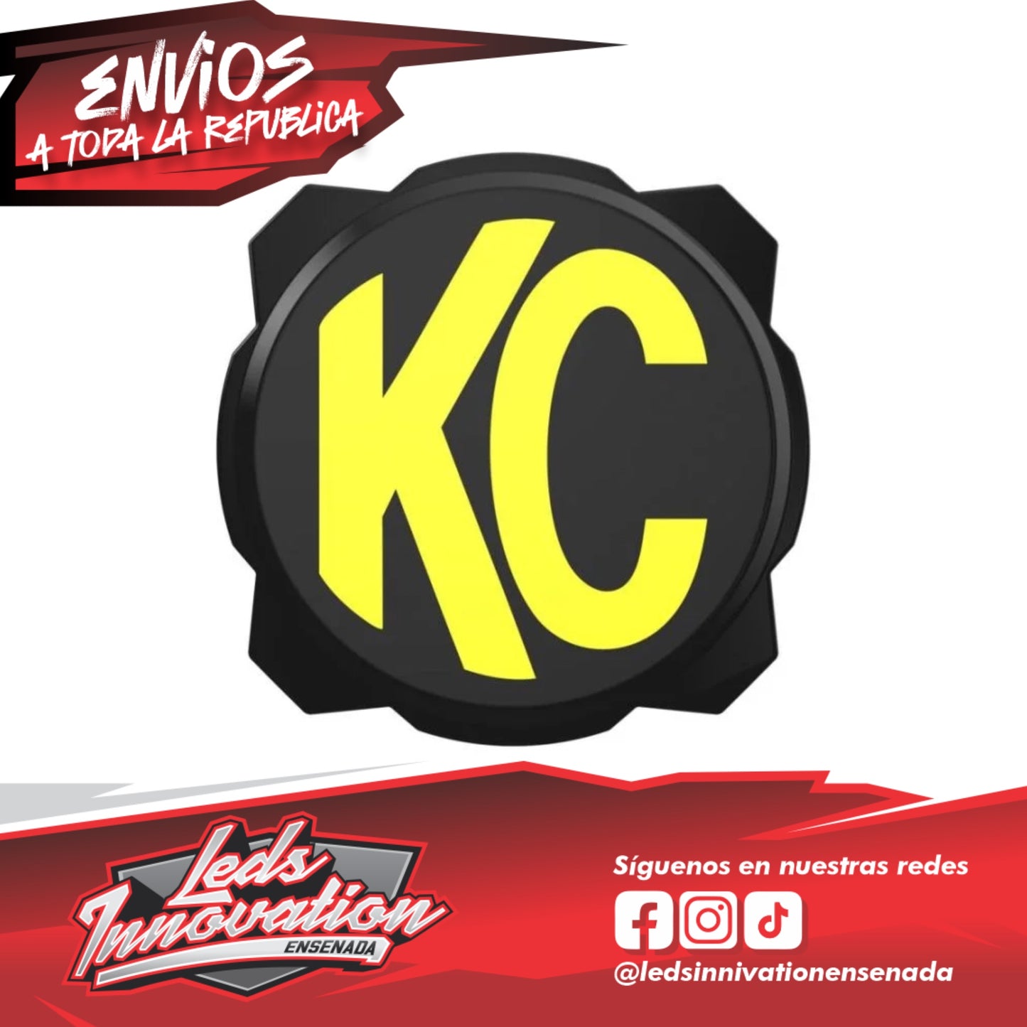 CUBIERTA DE LUZ GRAVITY® TITAN/PRO6 DE 6" - LOGOTIPO KC NEGRO/AMARILLO