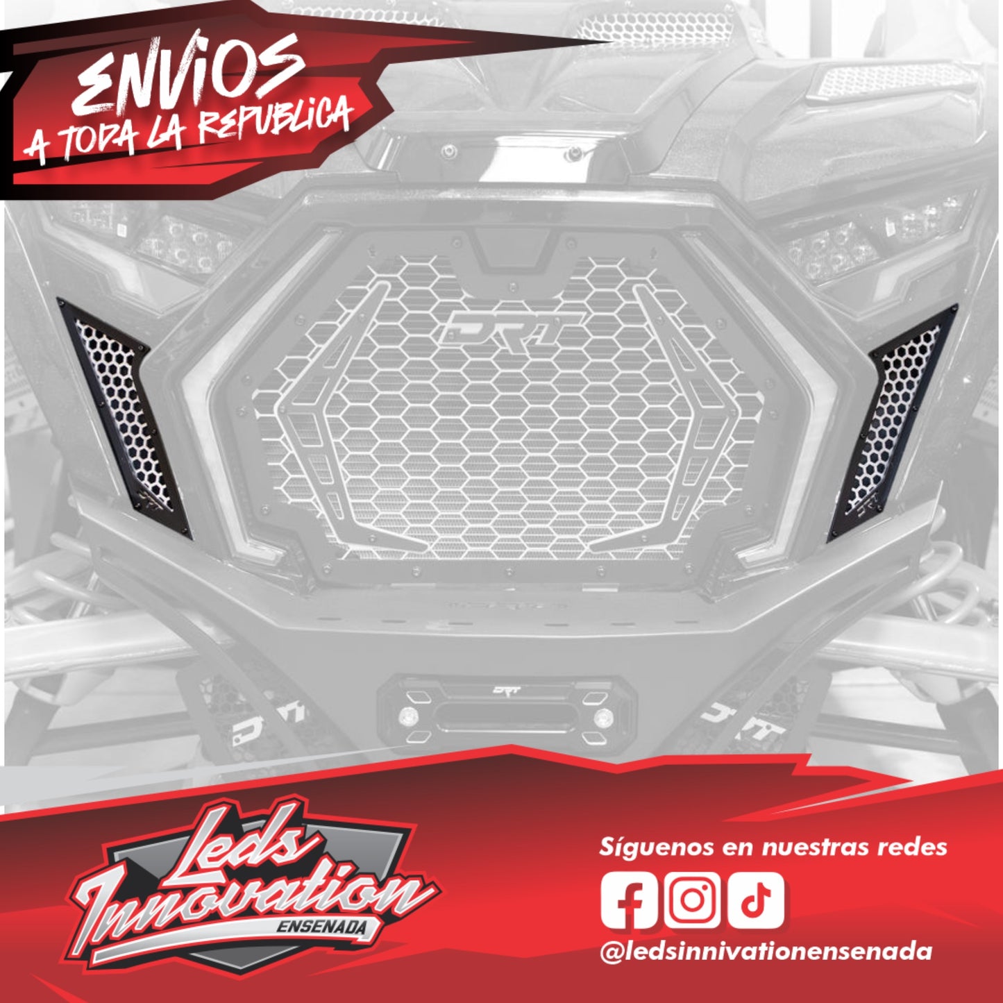 Kit de parrilla delantera inferior de aluminio DRT Motorsports para Polaris 2025+ RZR Pro XP / Pro S / Pro R