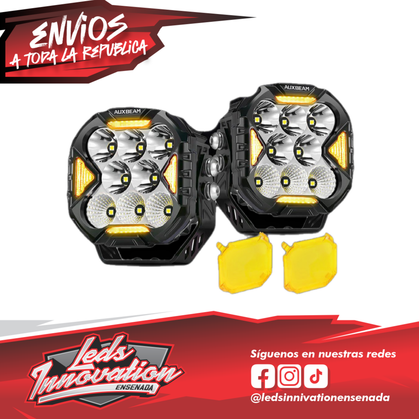 CUBE-Z SERIES 4 INCH COMBO LED POD LIGHTS OFF ROAD LIGHTS WITH WHITE DRL & AMBER TURN SIGNAL LIGHTS