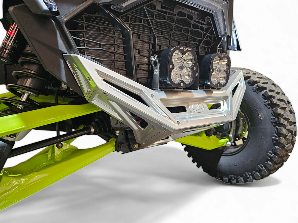 Parachoques delantero mecanizado con cabrestante para Polaris RZR Pro R/Turbo R (anodizado transparente) 2022-2025