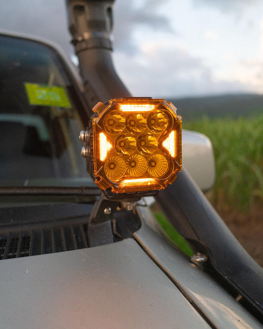 CUBE-Z SERIES 4 INCH COMBO LED POD LIGHTS OFF ROAD LIGHTS WITH WHITE DRL & AMBER TURN SIGNAL LIGHTS