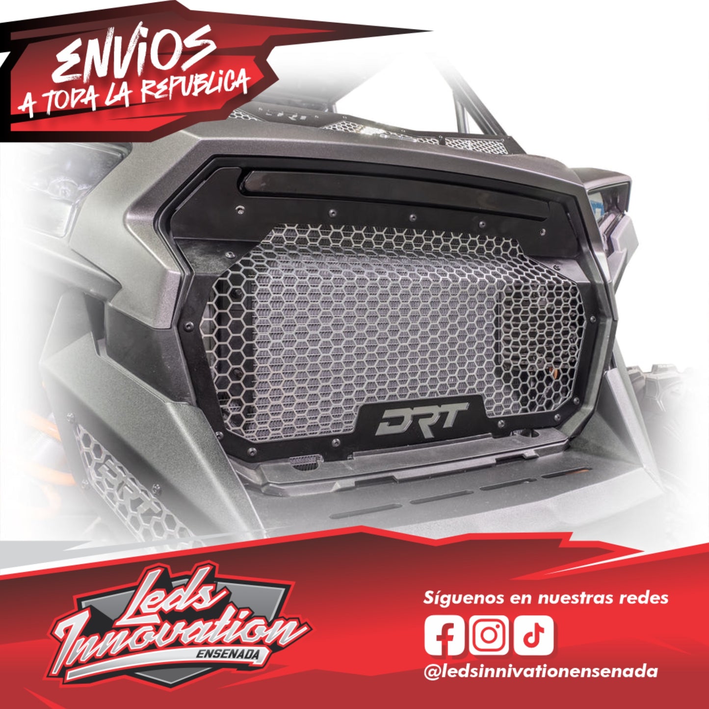 Parrilla delantera de aluminio DRT Motorsports Polaris 2024+ RZR XP 1000/4