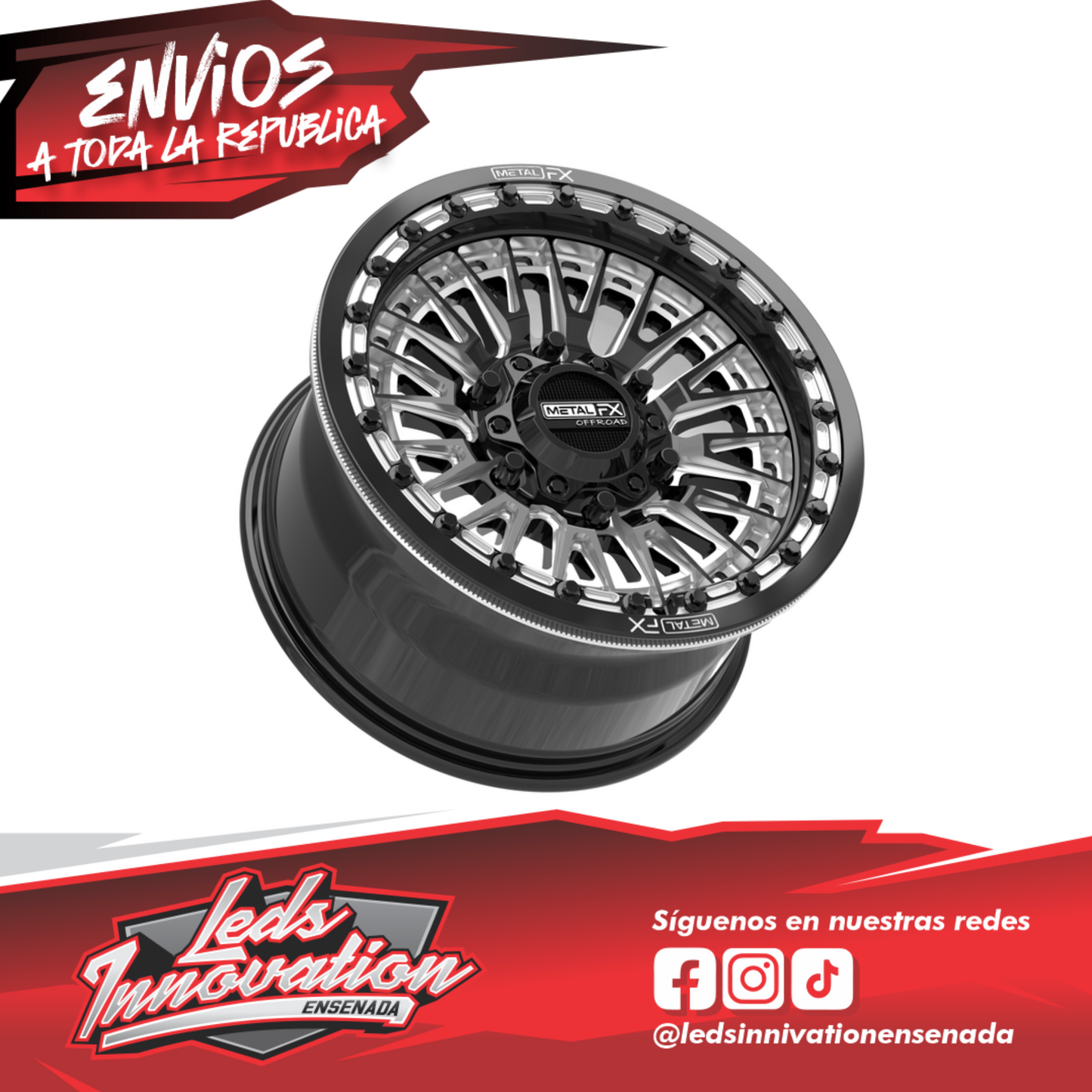 Rines SLAYER 6R BEADLOCK | ACABADO DE CONTRASTE NEGRO BRILLANTE Can Am Maverick R