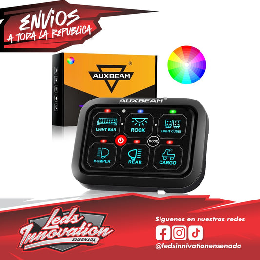 Panel de interruptores RGB RA60, compatible con modo de conmutación, momentáneo y pulsado (toma de corriente unilateral)