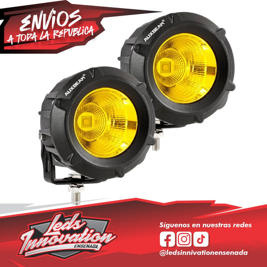 Luces LED de conducción redondas/cuadradas de 3,5" y 50 W, combinadas en blanco y amarillo con arnés de cableado para SUV, ATV, UTV, camiones, camionetas y embarcaciones.