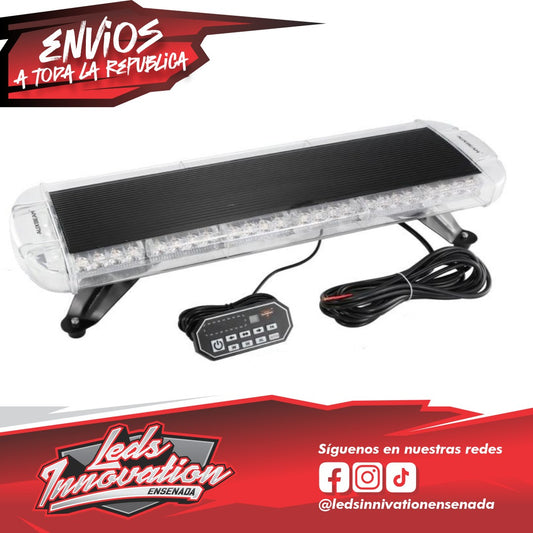 Barra de luz estroboscópica intermitente para techo de 31,5" con soportes de montaje, 20 modos de parpadeo, luces de advertencia de seguridad de emergencia y precaución.