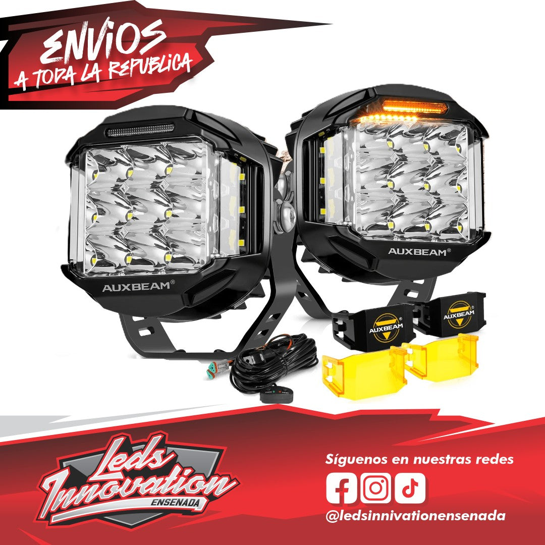 Serie V-MAX | Luces LED redondas de haz combinado, de 5 pulgadas, 168 W, 16440 lm, con luces diurnas ámbar