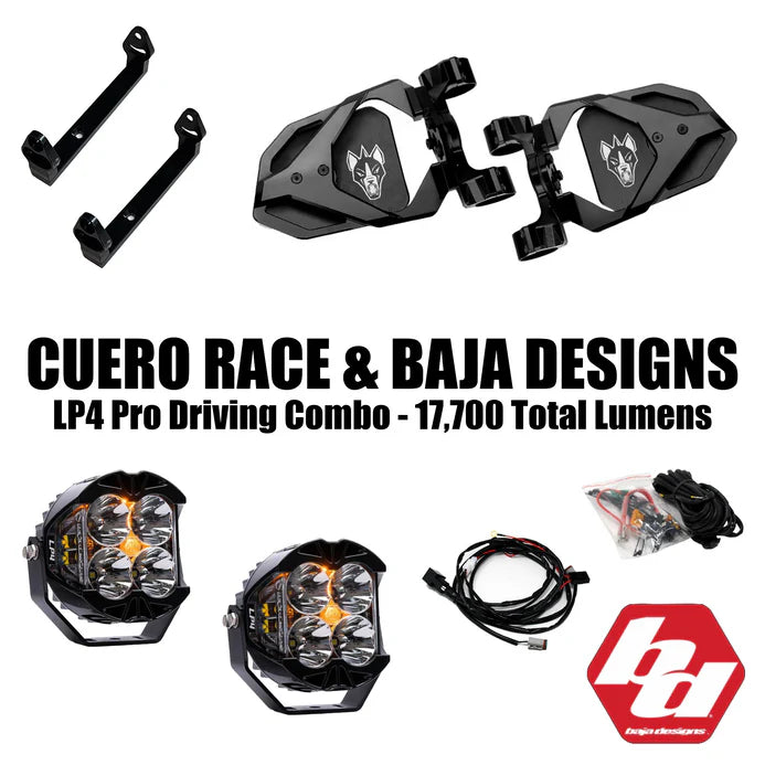 🌵Kit Lp4 Baja Designs/Espejo Cuero race Chupacabra Off Road/Base Para montar Lp4🌵