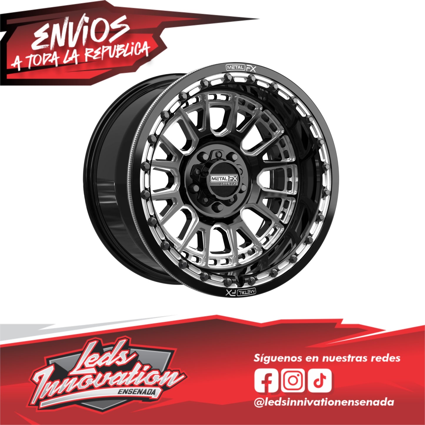 17 Slayer R Beadlock | Negro brillante con corte de contraste
