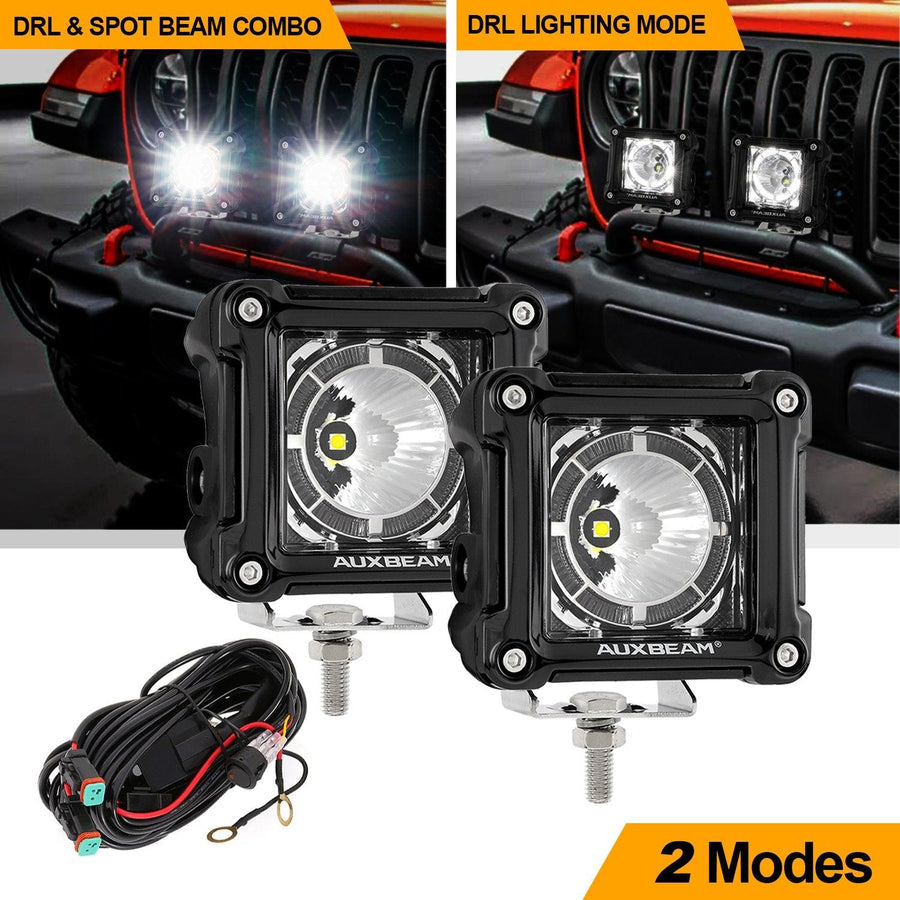 (2PCS/SET) 3 INCH 40W LED POD LIGHTS WITH DRL FOR SUV ATV UTV TRUCKS PICKUP BOAT